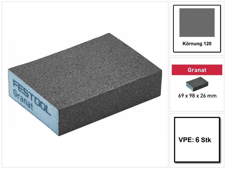 Actual product image Festool Grinding block 69x98x26 120 GR/6 (Grain size 120)