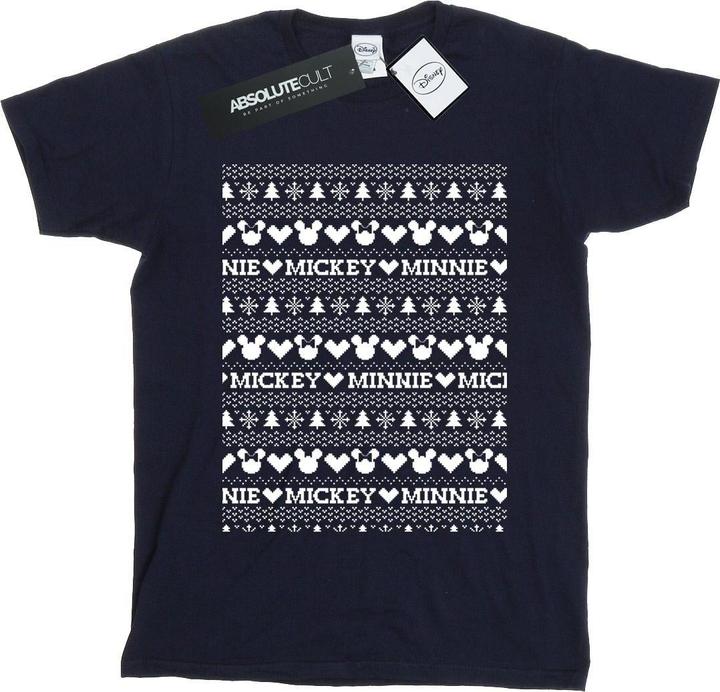 Immagine prodotto Disney Mickey And Minnie Christmas Fair Isle Maglietta Ampia Donna (S)