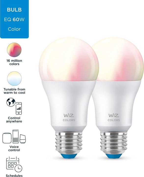 Produktbild WiZ Tunable White & Color Standard (E27, 8.50 W, 806 lm, 2 x, F)