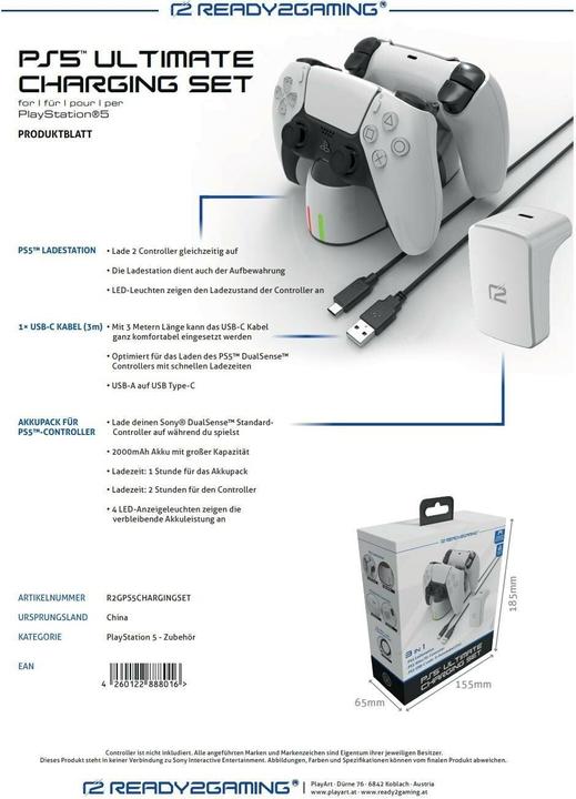 Produktbild ready2gaming PS5 Ultimate Charging Set (PS5)