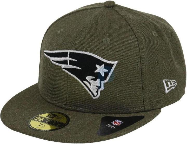 New Era NFL - New England Patriots - Heather 59Fifty Cap Oliv 7 3/8 (56)