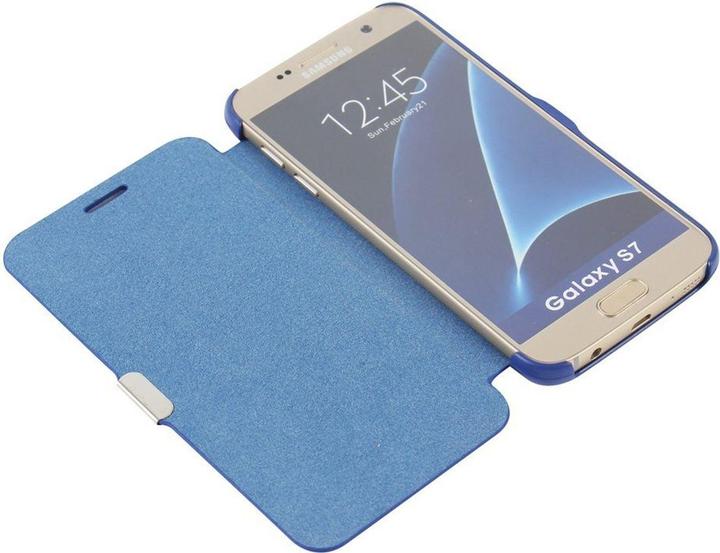Produktbild König Design Flip Cover Schutzhülle Case Handyhülle Bookstyle für Samsung Galaxy S8 Blau Neu (Samsung Galaxy S8+)