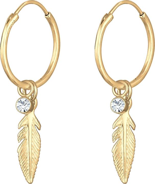 Produktbild Elli Creole, Feder, Solitär-Ohrring (Glaskristall, 925 Sterling Silber)