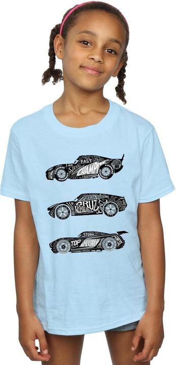 Actual product image Disney Girls Cars Text Racers Cotton T-Shirt (152, 158)