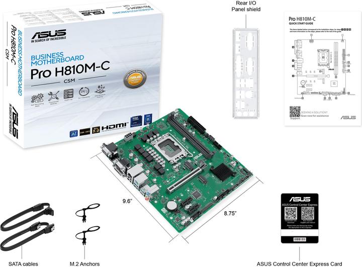 Actual product image ASUS PRO H810M-C-CSM (LGA 1851, Intel H810, mATX)