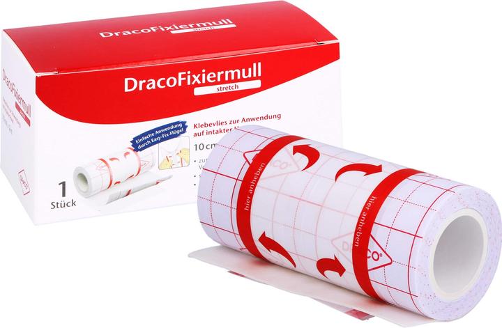 Produktbild Dracco DracoFixiermull stretch hypoallergenes Klebevlies 10 cm x 2 m, 1 St. Pflaster (1 x)