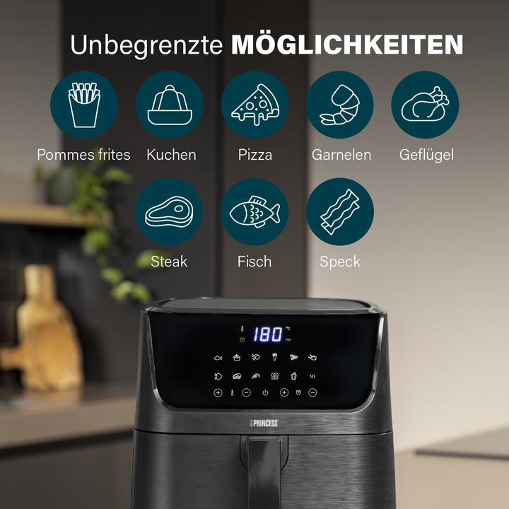 Image du produit Princess Friteuse numérique à air chaud 6,5 L avec séparateur (Prise UE)