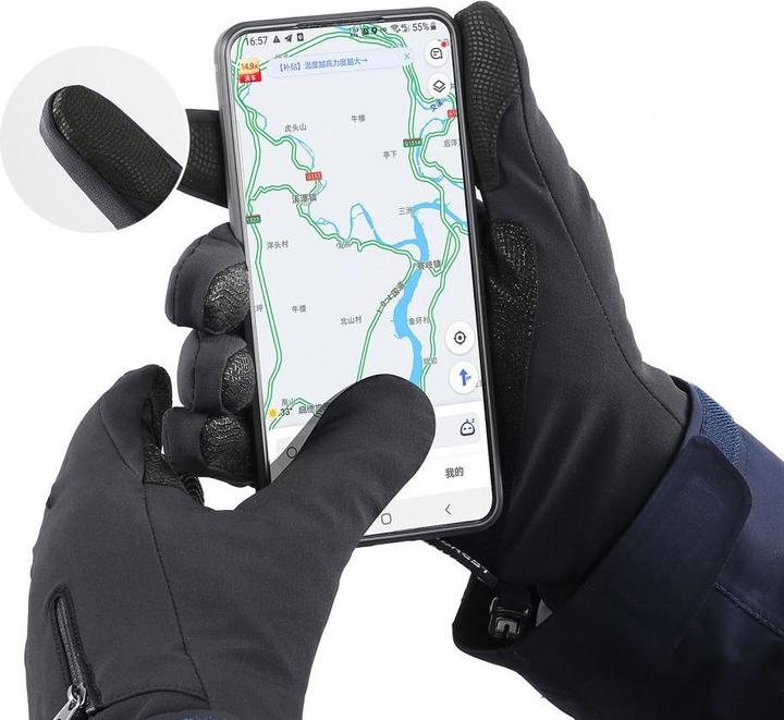 Produktbild Hurtel Rutschfeste Winter-Handy-Sporthandschuhe (Grösse S) – schwarz (S)