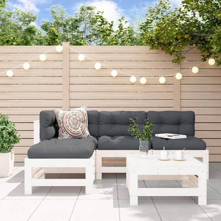 Produktbild VidaXL 5-tlg. Garten-Lounge-Set Weiss Massivholz Kiefer,Farbe