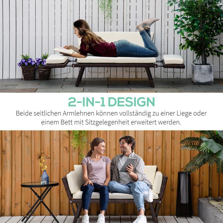 Produktbild Outsunny Gartensofa mit klappbaren Armlehnen
