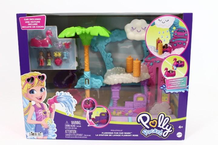 Actual product image Polly Pocket Pollyville flamingo fun car wash