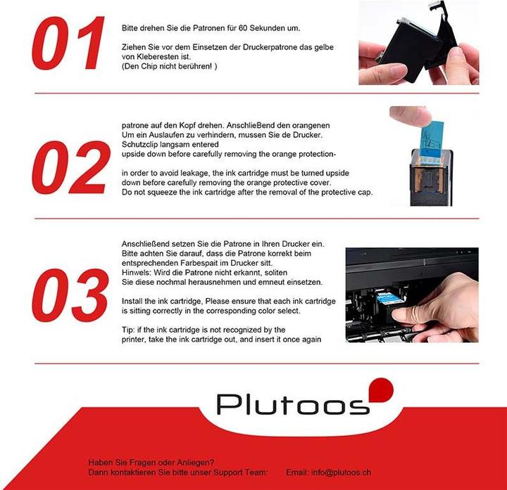 Actual product image Plutoos HP 301 XL cartridge XXL compatible, colour CH 564 EE