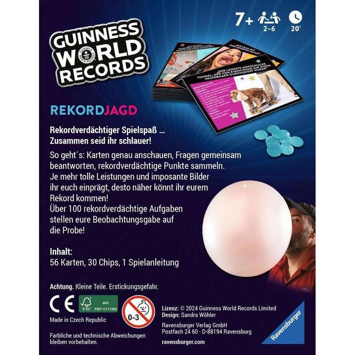 Produktbild Ravensburger 22889 - Guinness World Records: Rekordjagd - das Quiz- und Gedächtnisspiel voller (Deutsch)