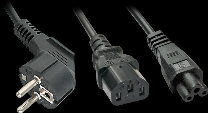 Produktbild Lindy 2m Schuko auf 1x IEC C13 und 1x IEC C5 Y-Netzkabel (2 m)