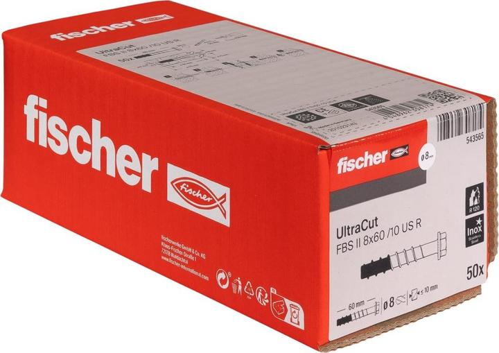 Actual product image Fischer FIS 543565 ULTRACUT FBS II 8x60 10/- US A4 (50 pcs.)