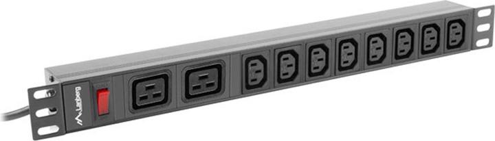 Produktbild Lanberg PDU-02I1908I-0200-C20-BK Stromverteilereinheit (PDU) 10 AC-Ausgänge 1U
