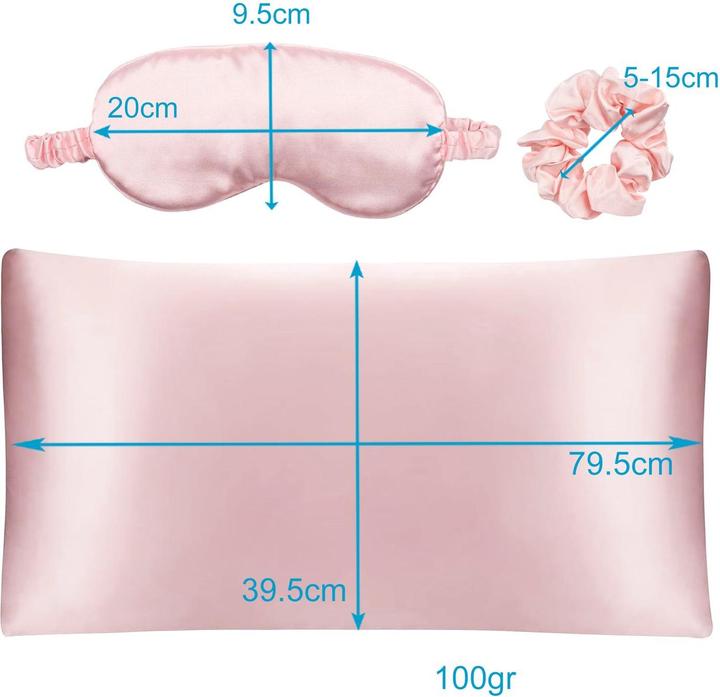Actual product image Intirilife Seiden Schlafset inkl. Schlafmaske Kissenüberzug Haarband (Sleeping mask)