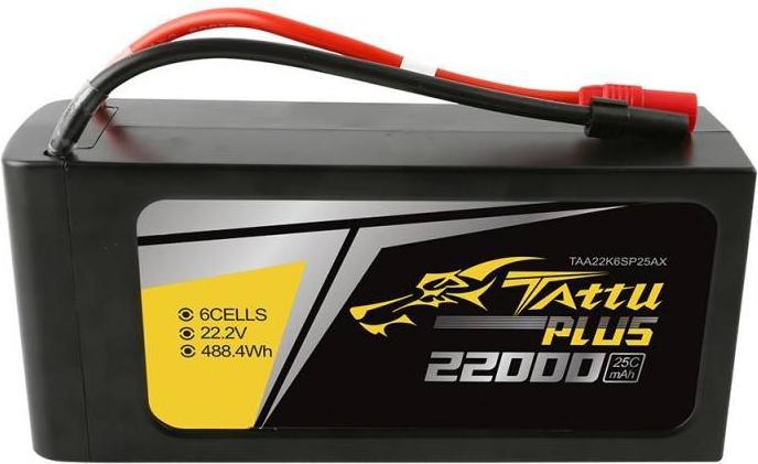 Actual product image Gens Ace Tattu Plus LiPo Battery 22.2V 22000mAh 25C (22.20 V, 22000 mAh)