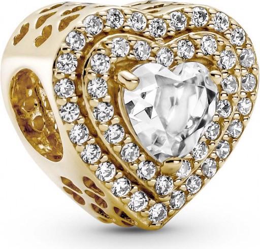 Actual product image Pandora Sparkling Hearts Charms/Beads (Gold 14 carat)