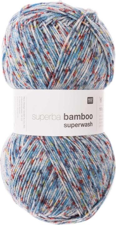 Actual product image Rico Design Wool Bamboo for socks 4-thread, 100 g, Confetti Blue (420 m)