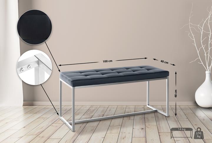 Immagine prodotto CLP Panchina Barci, nera (100 cm)