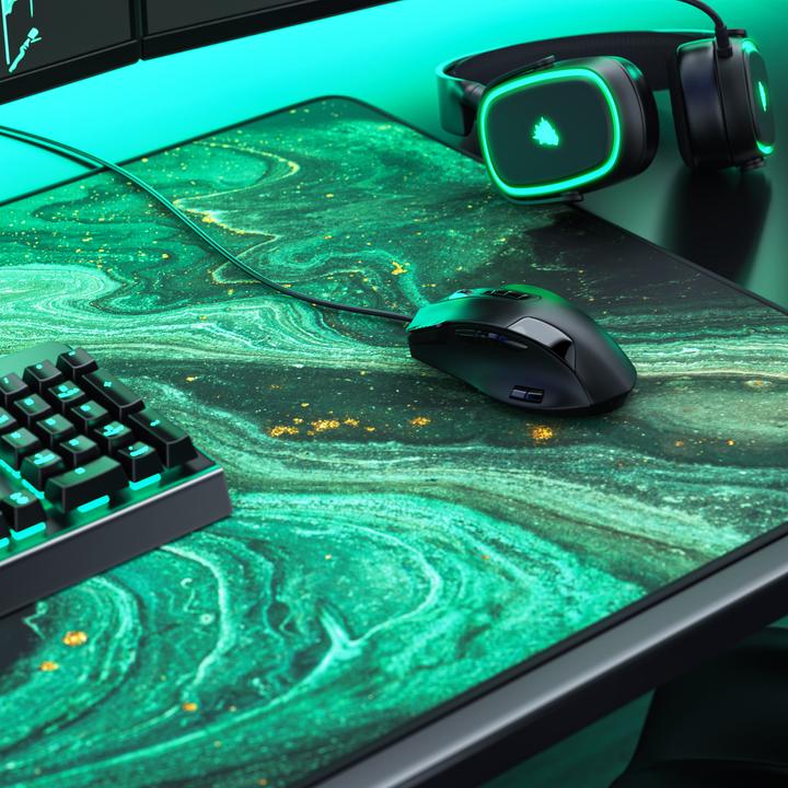 Produktbild Titanwolf Gaming Mauspad, 1200 x 600mm XXXL Speed Gaming Mausmatte, Mousepad Extragrosse Fläche, Marmor Grün (XXL)