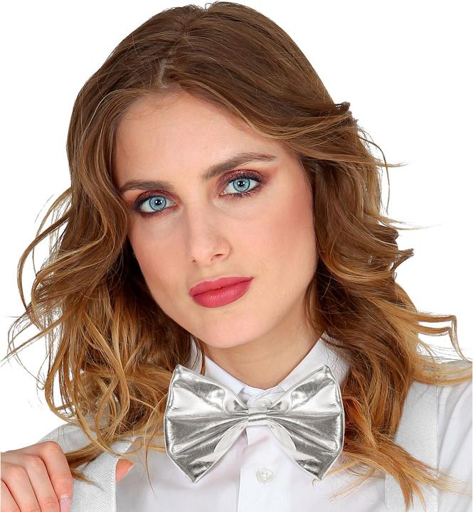Actual product image Widmann Metallic silver bow tie