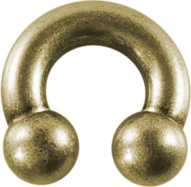 Produktbild Star Piercing Circular Barbell altgold mit zwei Kugeln (ohne Messing, Chirurgenstahl 316L)