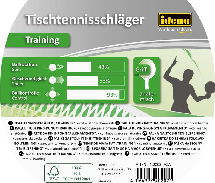 Actual product image Idena Table Tennis Bat Training