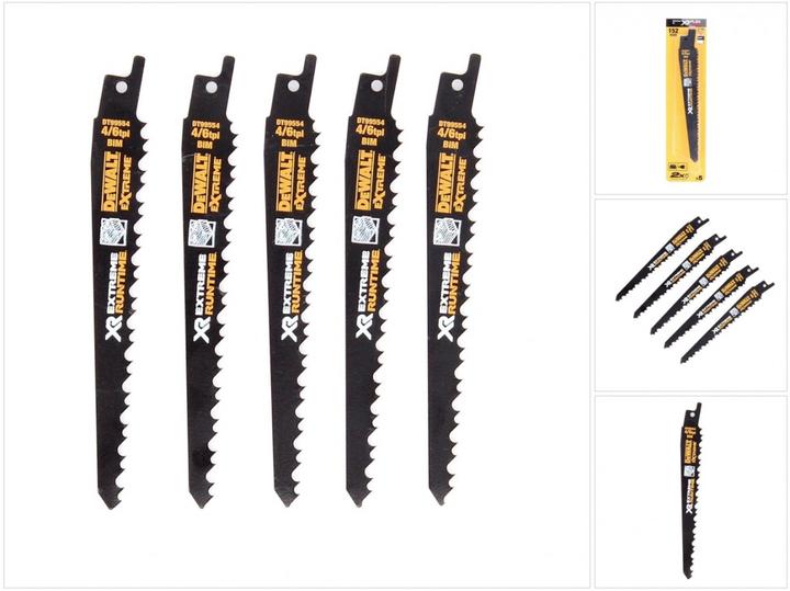 Actual product image DeWalt Sabre saw blade BIM Multi 152mm 5pcs pack
