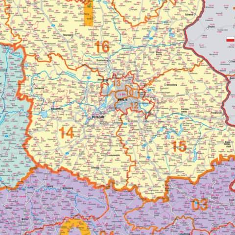 Immagine prodotto Franken Cartello mappa codice postale Germania appuntabile (98 x 140 cm)