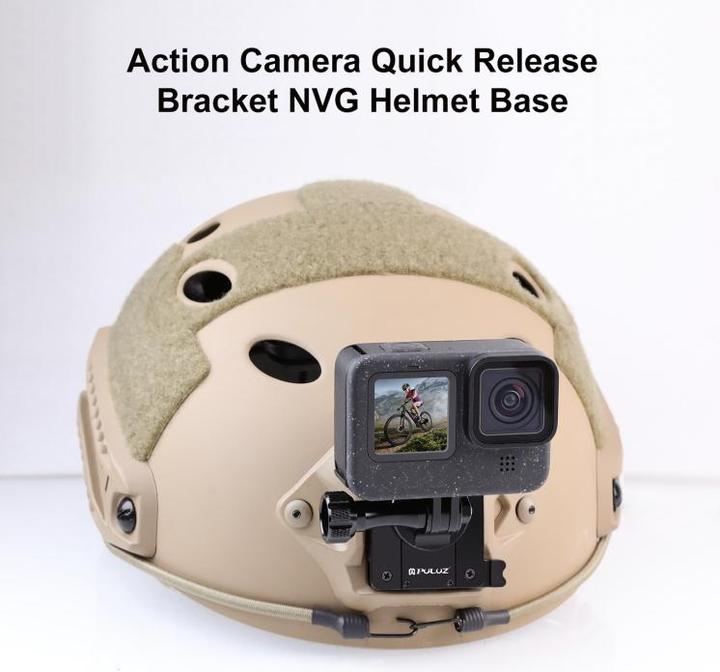 Actual product image Puluz Aluminum Quick Release Bracket NVG Helmet Mount for GoPro and Other Action Cameras (Black)
