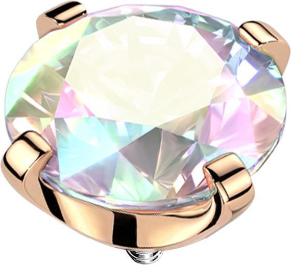 Produktbild Star Piercing Dermal Anchor rosegold Kristall multicolor gefasst (Titan G23, ohne Messing)