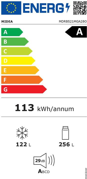 Energie-Label Midea MDRB521MGA28 (378 l)
