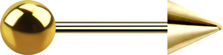 Produktbild Star Piercing Micro Barbell vergoldet mit Kugel und Cone (ohne Messing, Chirurgenstahl 316L)