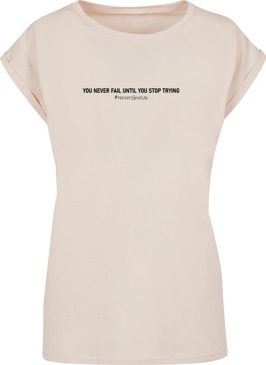 Produktbild Merchcode Ladies Never Give Up Extended Shoulder Tee - 111677 (S)