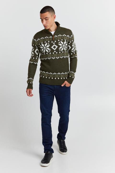 Actual product image Solid Norwin Men's Jumper Chunky Knit Pullover Troyer (XXL)