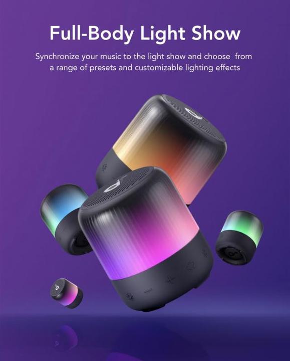 Produktbild soundcore Glow Mini Black (12 h, Batteriebetrieb)