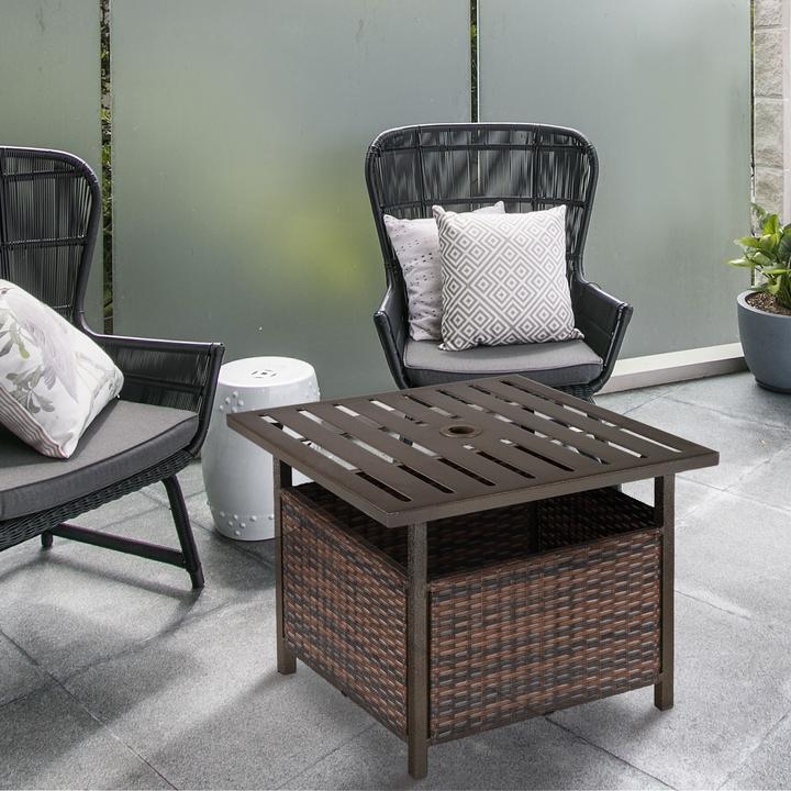 Produktbild Outsunny Gartentisch mit Schirmloch (55 cm)