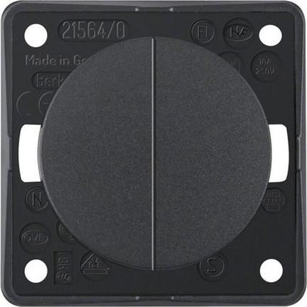 Produktbild Berker Wand-Druckschalter, matt INTEGRO 2x AUS-(EIN) ()%3Dtastend Bündige Montage 10A 250V Anthrazit