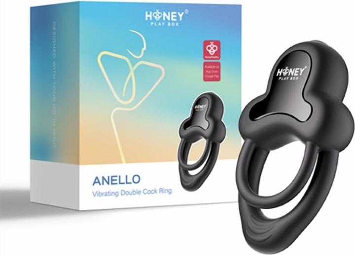 Actual product image Honey Play Box Anello Vibrating Double Cock Ring Black (75372, LEGO DC)