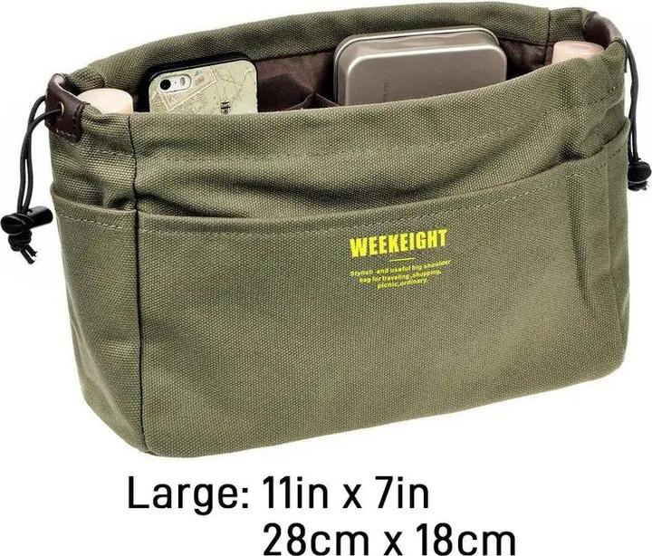 Only-Bags.Store Minimalist casual storage organiser, versatile drawstring insert pouch for tote