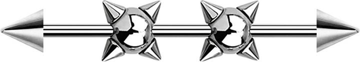 Immagine prodotto Star Piercing Barbell silver due palle a cono con due coni (senza ottone, Acciaio chirurgico 316L)