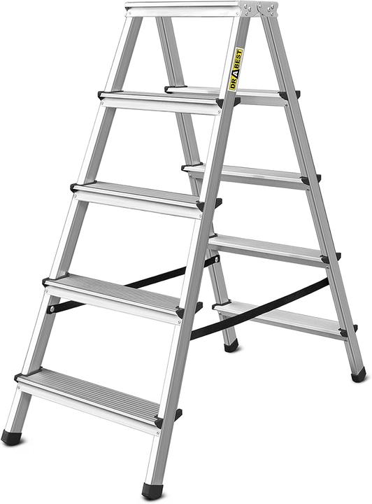 Produktbild Drabest Klappleiter, beidseitig 2x5 Stufen (Mehrzweckleiter)