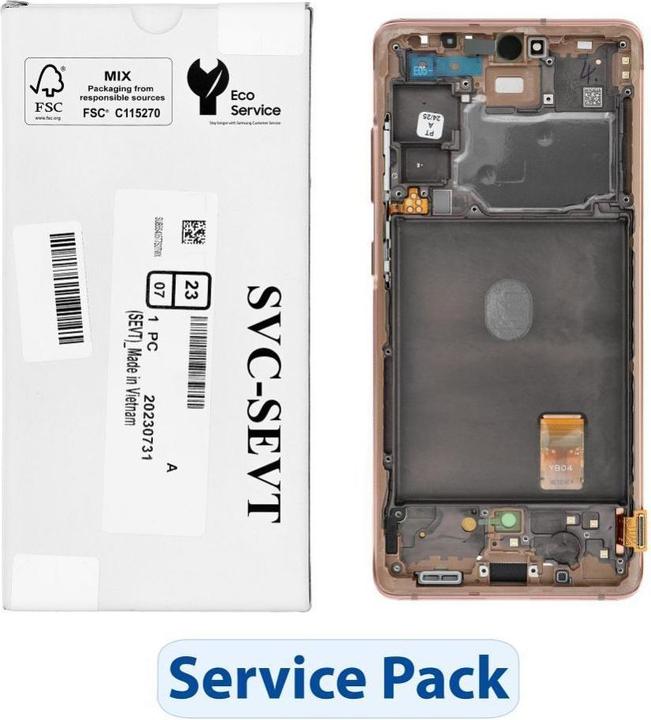 Produktbild Samsung LCD display! ServicePack LCD Display S20 FE 4G/5G G780F/G781F GH82-24219F Orange (Display)