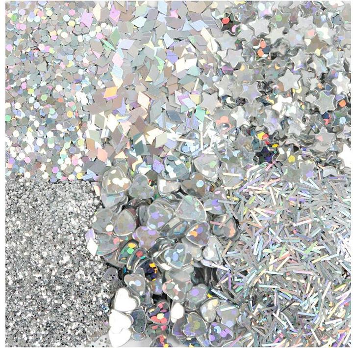 Produktbild Creativ Company Glitzerset Silber, 6 x 5 g
