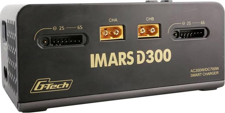 Actual product image Gens Ace IMARS D300 G-Tech Channel AC/DC 300W/700W RC Battery Charger-EU Black