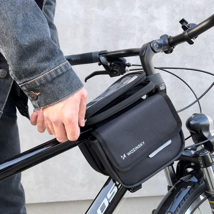 Actual product image iLike frame bike bag bicycle pannier waterproof phone case 1.5l (1.50 l, Frame bag)