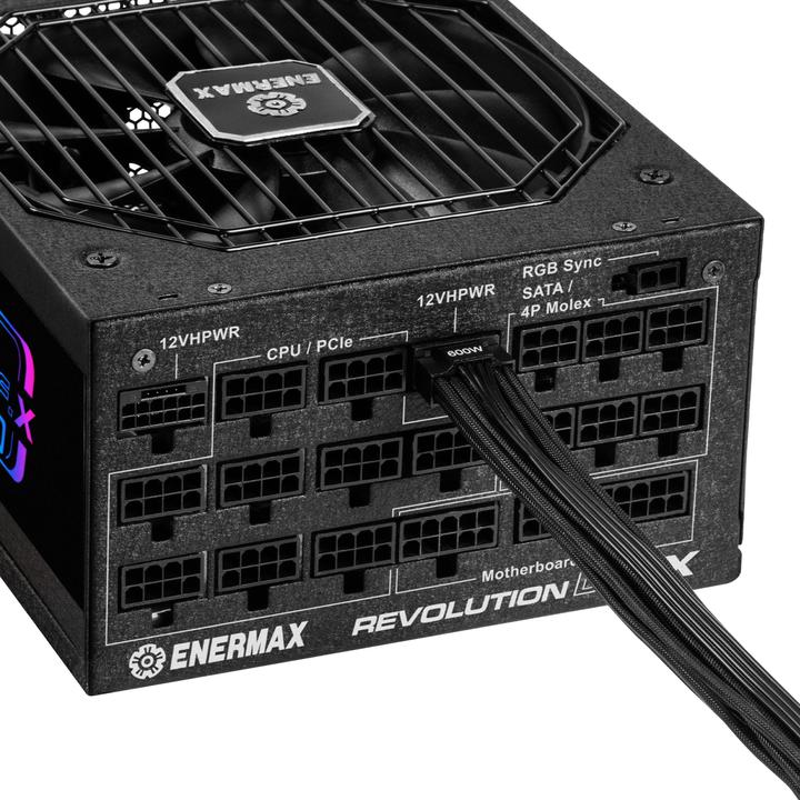 Produktbild Enermax Revolution D.F. X ARGB ATX3.0 PCI-e 5.0 Kompakt PC Netzteil 1650W 80Plus Gold Vollmodula 2x (1650 W)