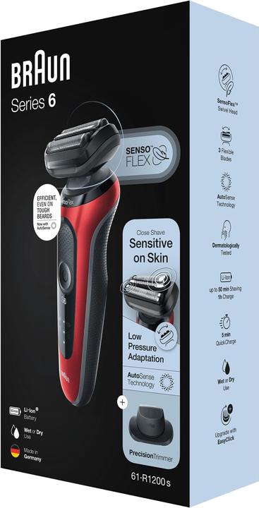 Image du produit Oral-B Braun Series 6 61-R1200s Tondeuse à lame rétractable Noir, rouge